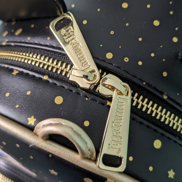 NWT loungefly Disney Black and Gold Stars Graduation Backpack main image 4